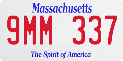 MA license plate 9MM337