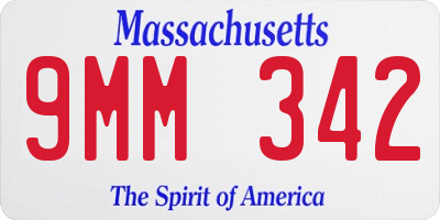 MA license plate 9MM342