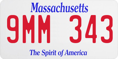 MA license plate 9MM343