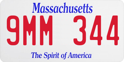 MA license plate 9MM344