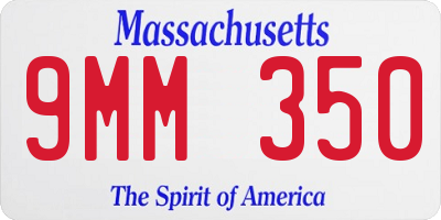 MA license plate 9MM350