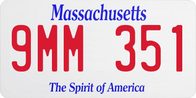 MA license plate 9MM351