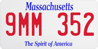 MA license plate 9MM352