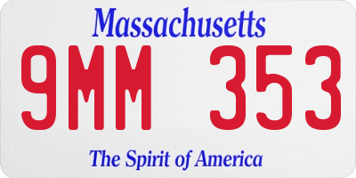 MA license plate 9MM353