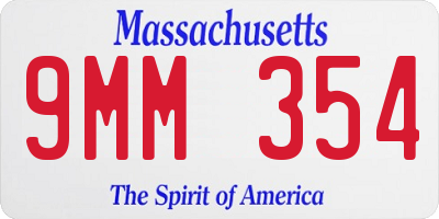 MA license plate 9MM354