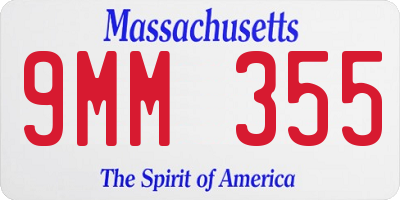 MA license plate 9MM355