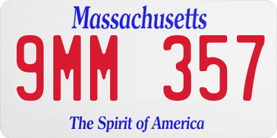 MA license plate 9MM357