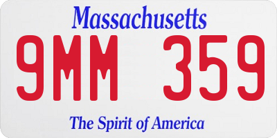MA license plate 9MM359