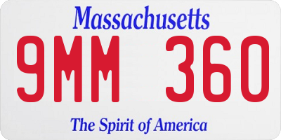 MA license plate 9MM360
