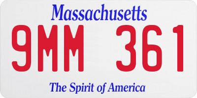 MA license plate 9MM361