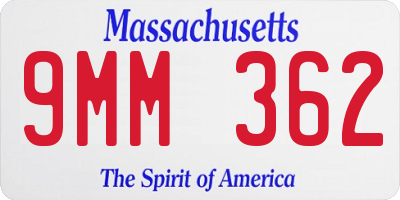 MA license plate 9MM362