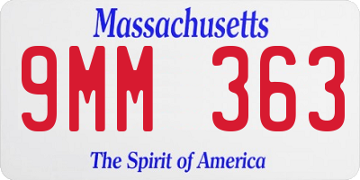 MA license plate 9MM363