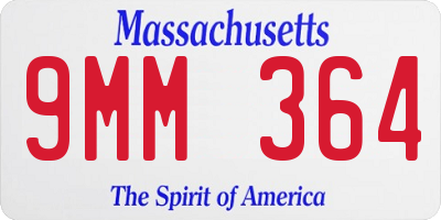 MA license plate 9MM364