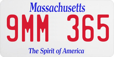 MA license plate 9MM365