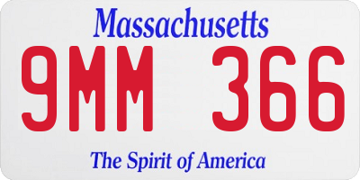 MA license plate 9MM366