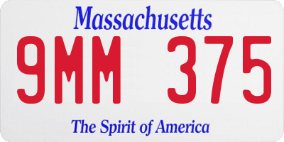 MA license plate 9MM375