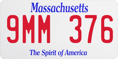 MA license plate 9MM376