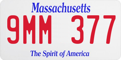 MA license plate 9MM377