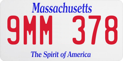 MA license plate 9MM378