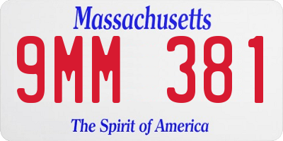 MA license plate 9MM381