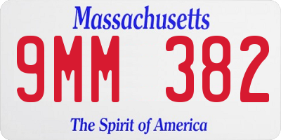 MA license plate 9MM382