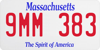 MA license plate 9MM383