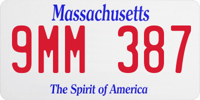 MA license plate 9MM387