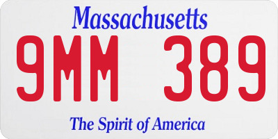 MA license plate 9MM389