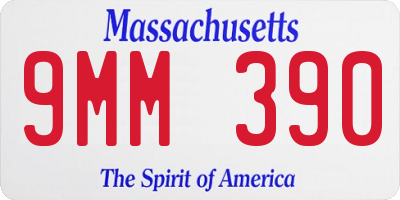 MA license plate 9MM390