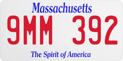 MA license plate 9MM392