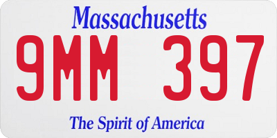 MA license plate 9MM397