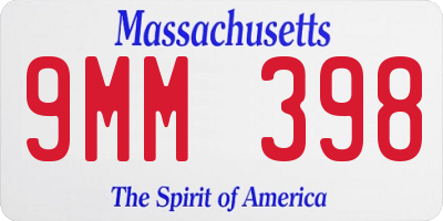 MA license plate 9MM398