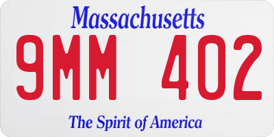 MA license plate 9MM402