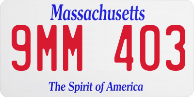 MA license plate 9MM403
