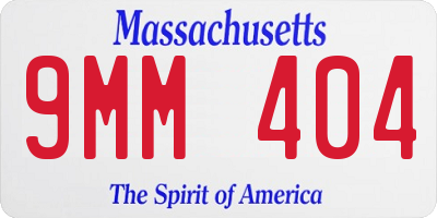 MA license plate 9MM404