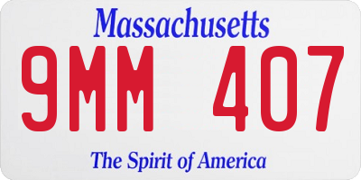 MA license plate 9MM407
