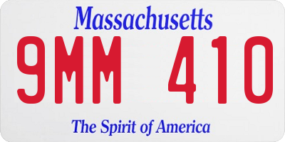 MA license plate 9MM410