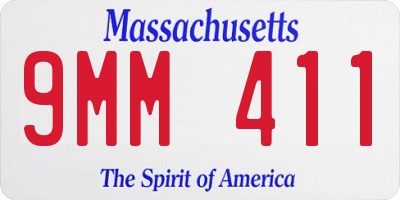 MA license plate 9MM411