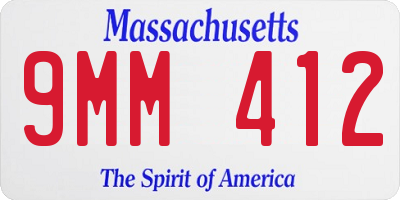 MA license plate 9MM412