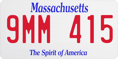MA license plate 9MM415