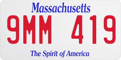 MA license plate 9MM419