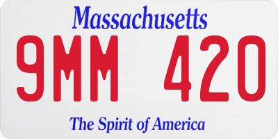 MA license plate 9MM420