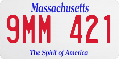 MA license plate 9MM421