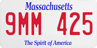 MA license plate 9MM425