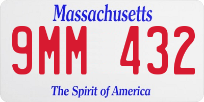 MA license plate 9MM432