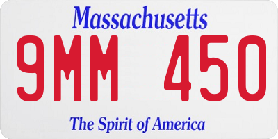 MA license plate 9MM450