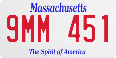MA license plate 9MM451