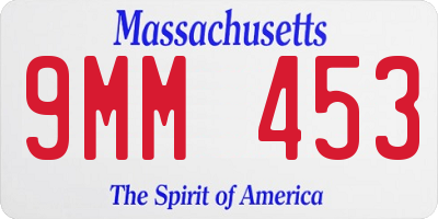 MA license plate 9MM453