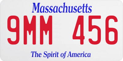 MA license plate 9MM456