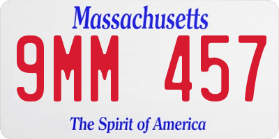 MA license plate 9MM457